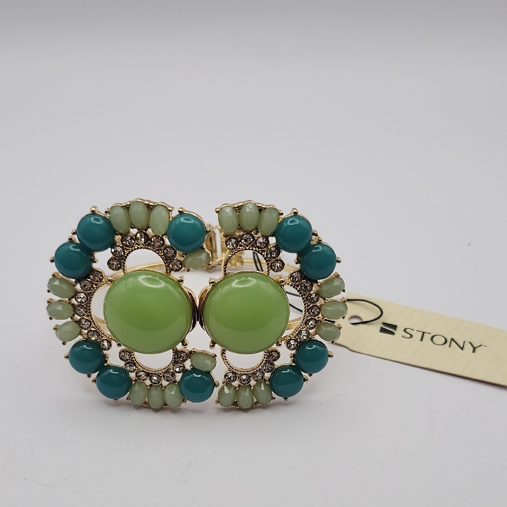 Green and Teal Gemstone Bracelet